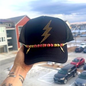 Custom handmade beaded trucker hat ⚡️🫶🏼